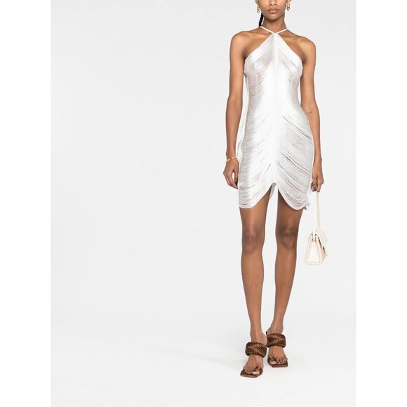 Cult Gaia Mara Dress in Off White Fringe X-Small New Womens Bridal Cocktail - Picture 13 of 17